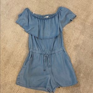 Ella moss denim romper